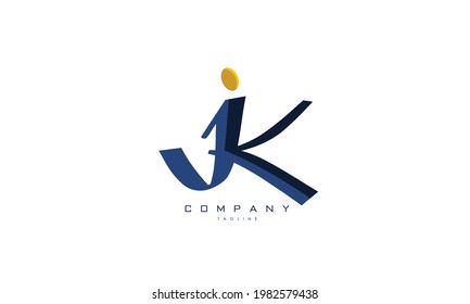 Alphabet letters Initials Monogram logo JK, KJ, J and K