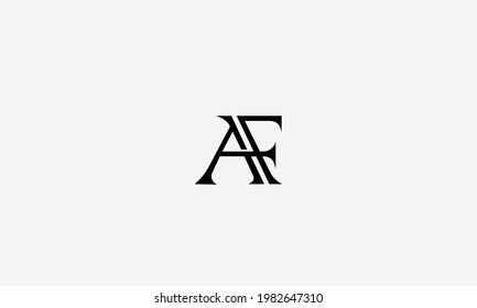 Letras alfabéticas Iniciales Monograma AF A F