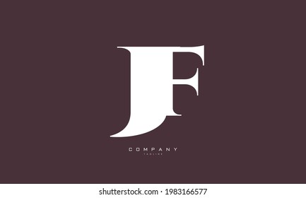 Alphabet letters Initial Monogram Logo JF, FJ, J und F