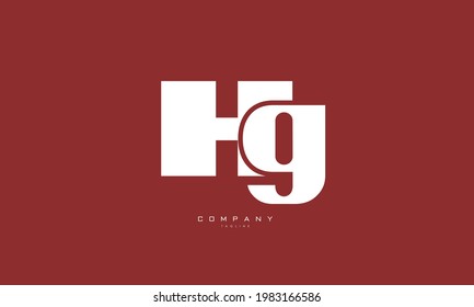 Alphabet letters Initials Monogram logo HG, GH, H and G