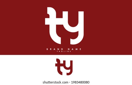 Letras alfabéticas Iniciales Logotipo de monograma TY, YT, T e Y