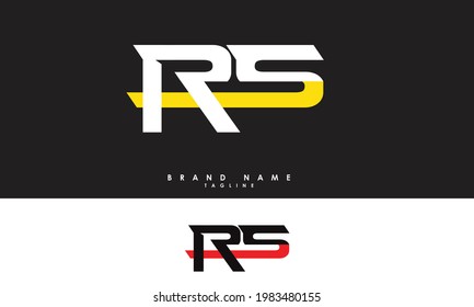 Alphabet letters Initials Monogram logo RS, SR, R and S