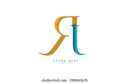 Alphabet letters Initials Monogram logo JR,RJ, J and R