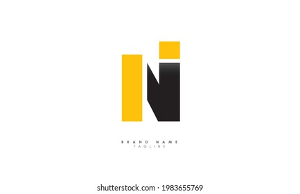 Alphabet letters Initials Monogram logo NI,IN, N and I