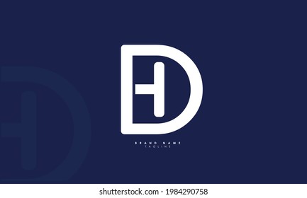 Letras alfabéticas Iniciales Logotipo Monograma DH, HD, D y H
