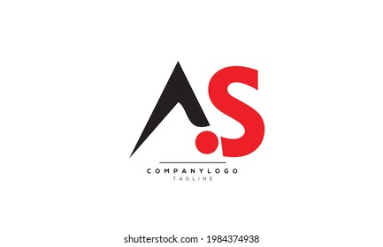Alphabet letters Initials Monogram logo AS, AS INITIAL, AS letter
