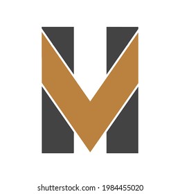 Alphabet letters Initials Monogram logo HV, VH, H and V