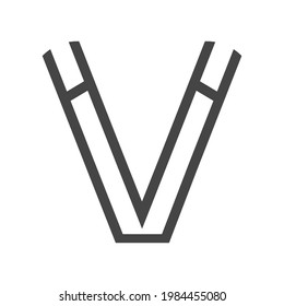 Alphabet letters Initials Monogram logo HV VH