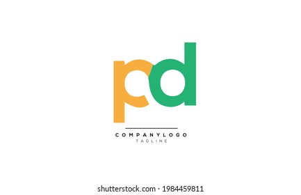 Letras alfabéticas Iniciales Logo del Monograma PD, PD INITIAL, carta PD