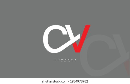 Alphabet letters Initials Monogram logo CV, VC, C and V