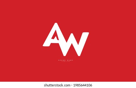 Letras alfabéticas Iniciales Logotipo Monograma AW, WA, A y W