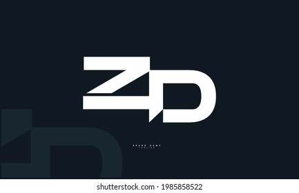 Letras alfabéticas Iniciales Logotipo Monograma ZD, DZ, Z y D