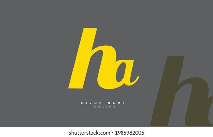 Alphabet letters Initial Monogram Logo HA, AH, H und A