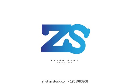Alphabet letters Initials Monogram logo ZS, SZ, Z and S