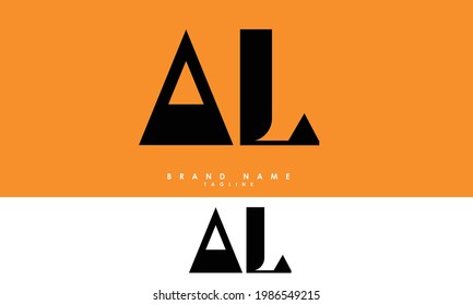 Alphabet letters Initials Monogram logo AL, LA, A and L
