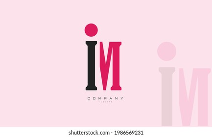 Alphabet letters Initials Monogram logo IM, MI, I and M