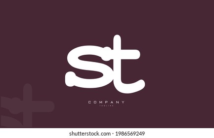Alphabet letters Initials Monogram logo ST, TS, S and T