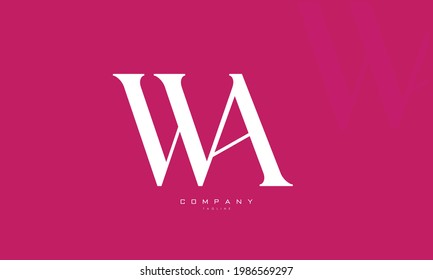 Alphabet letters Initials Monogram logo WA, AW, W and A