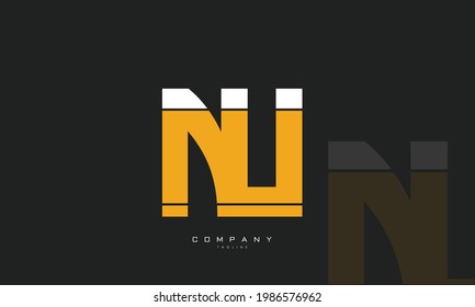 Alphabet letters Initials Monogram logo NU, UN, N and U