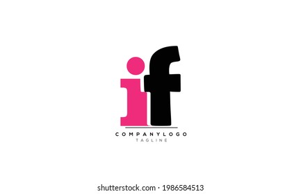 Letras alfabéticas Iniciales Logo Monograma IF, IF INICIAL, IF