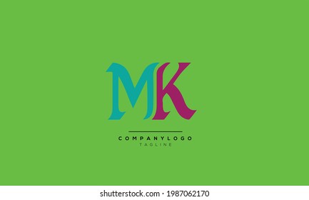 Alphabet letters Initial Monogram Logo MK, MK INITIAL, MK-Brief