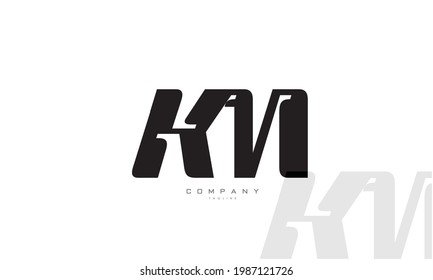 Alphabet letters Initials Monogram logo KM, MK, K and M