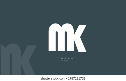 Alphabet letters Initials Monogram logo KM, MK, K and M