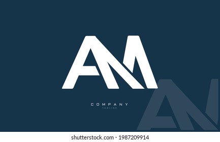 Alphabet letters Initials Monogram logo AM, MA, A and M