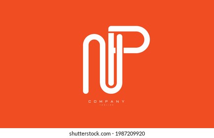 Alphabet letters Initials Monogram logo NP, PN, N and P