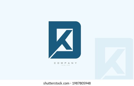 Alphabet letters Initials Monogram logo KD, DK, K and D