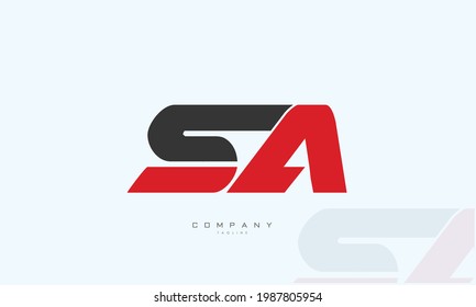 Alphabet letters Initial Monogram Logo SA, AS, S und A