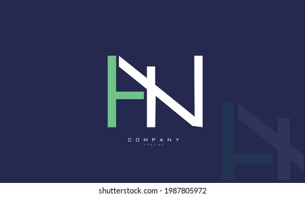 Letras alfabéticas Iniciales Logotipo Monograma HN, NH, H y N