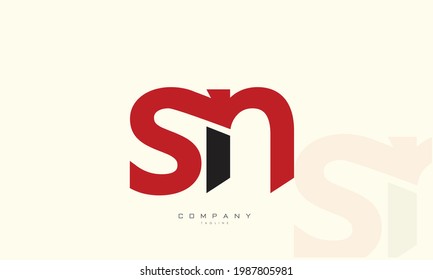 Alphabet letters Initials Monogram logo SN, NS, S and N