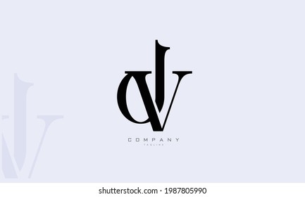 Alphabet letters Initials Monogram logo DV, VD, D and V