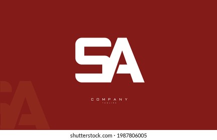 Alphabet letters Initial Monogram Logo SA, AS, S und A