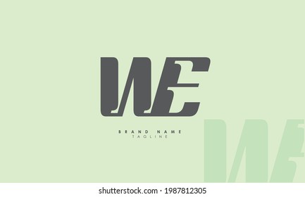 Letras alfabéticas Iniciales Logotipo Monograma WE, EW, W y E