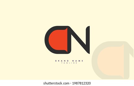 Letras alfabéticas Iniciales Logotipo de monograma CN, NC, C y N
