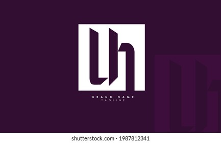 Alphabet letters Initials Monogram logo LH, HL, L and H