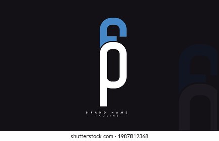 Alphabet letters Initials Monogram logo FP, PF, F and P