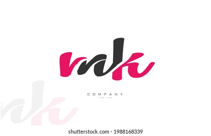 Alphabet letters Initials Monogram logo MK, KM, M and K