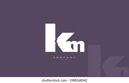 Alphabet letters Initials Monogram logo MK, KM, M and K