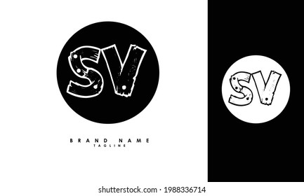 Alphabet letters Initials Monogram logo SV, VS, S and V