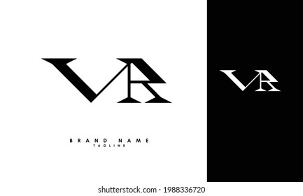 Alphabet letters Initials Monogram logo VR, RV, V and R
