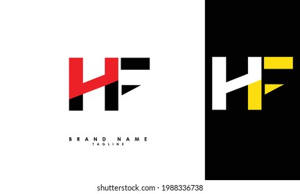Alphabet letters Initials Monogram logo HF, FH, H and F