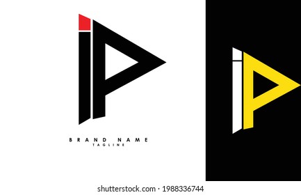 Alphabet letters Initial Monogram Logo IP, PI, I und P