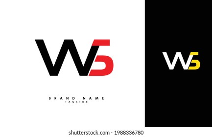 Letras alfabéticas Iniciales logotipo de monograma WS, SW, W y S