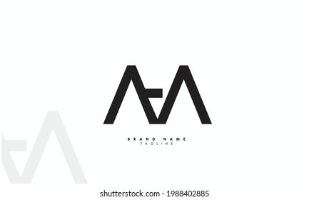 Alphabet letters Initials Monogram logo AM, MA, A and M