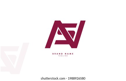 Alphabet letters Initials Monogram logo SN, NS, S and N