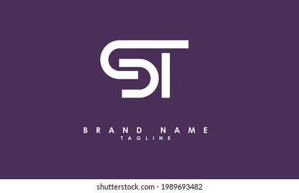 Alphabet letters Initials Monogram logo ST, TS, S and T