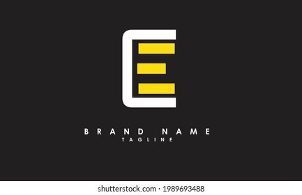 Alphabet letters Initials Monogram logo CE, EC, C and E